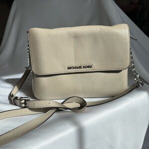 Michael Kors Cream Crossbody Bag with Chain Strap